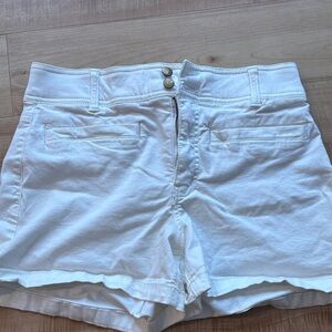 Draper James High Waist White Shorts